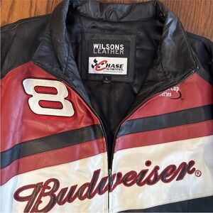 Dale Earnhardt Jr Budweiser Leather Jacket (nascar winston cup series)